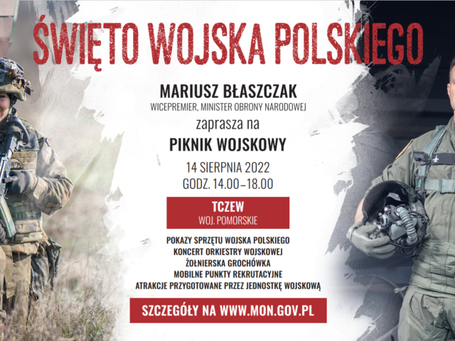 Weekend z Wojskiem – piknik z okazji Święta Wojska Polskiego 14 sierpnia w Tczewie. Zapraszamy. Weekend z Wojskiem – piknik z okazji Święta Wojska Polskiego 14 sierpnia w Tczewie. Zapraszamy.